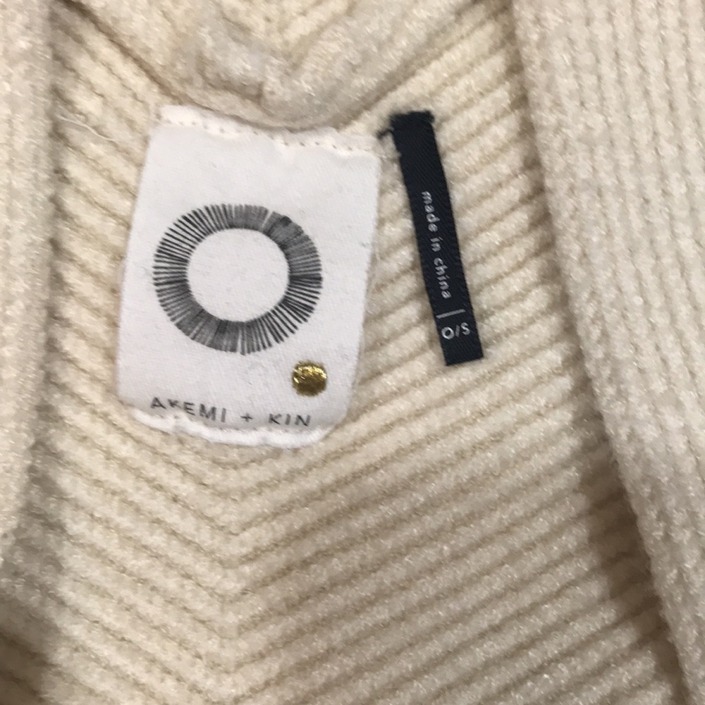 Akemi & Kin Cream‎ Small Ribbed Dolman Sleeve Open Front Cardigan size: One Size - Picture 4 of 8